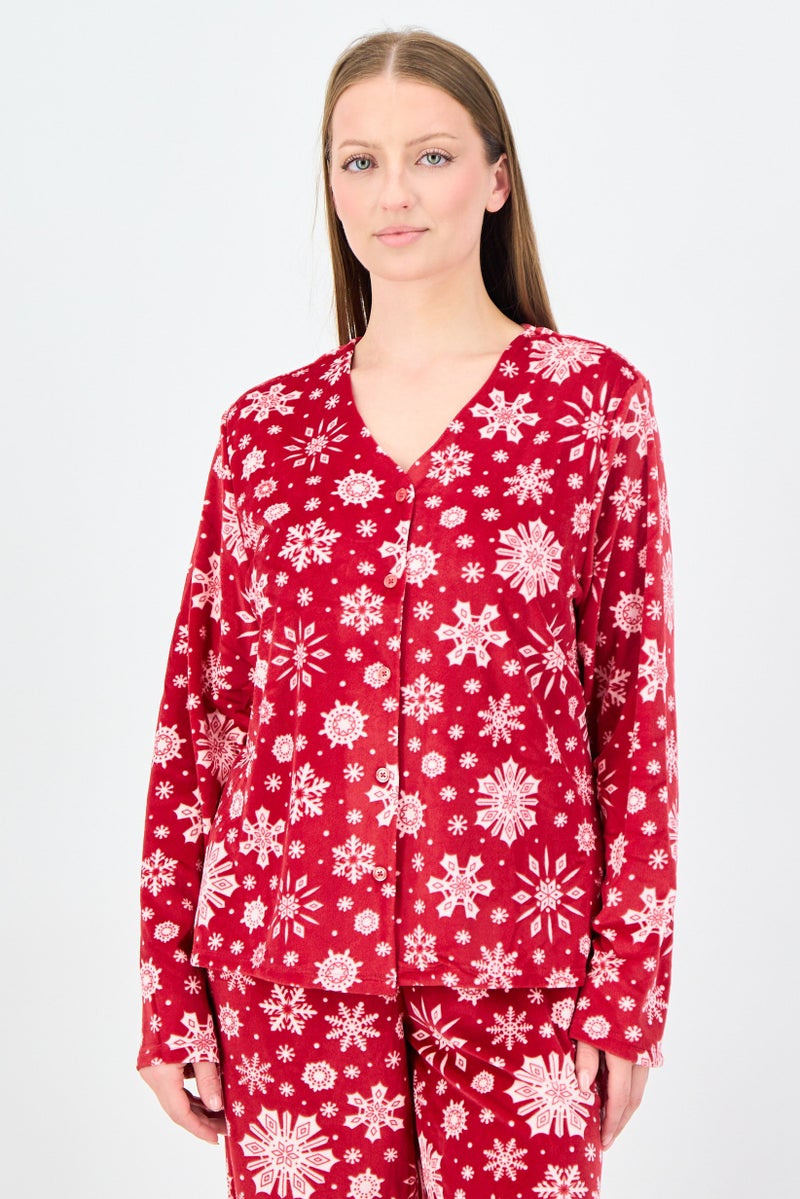 Gloria Vanderbilt Women 2 Pcs Allover Print Long Sleeve Pyjama Set, Multicolor - Image 4